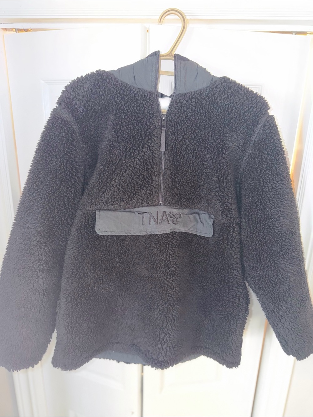 TNA (Aritzia) Maxwell Sherpa half zip pullover hoodie size large